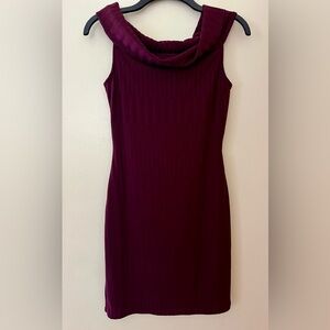 BCBGMaxAzria  Sweater Dress. Deep plum colored sleeveless mini Size XXS.